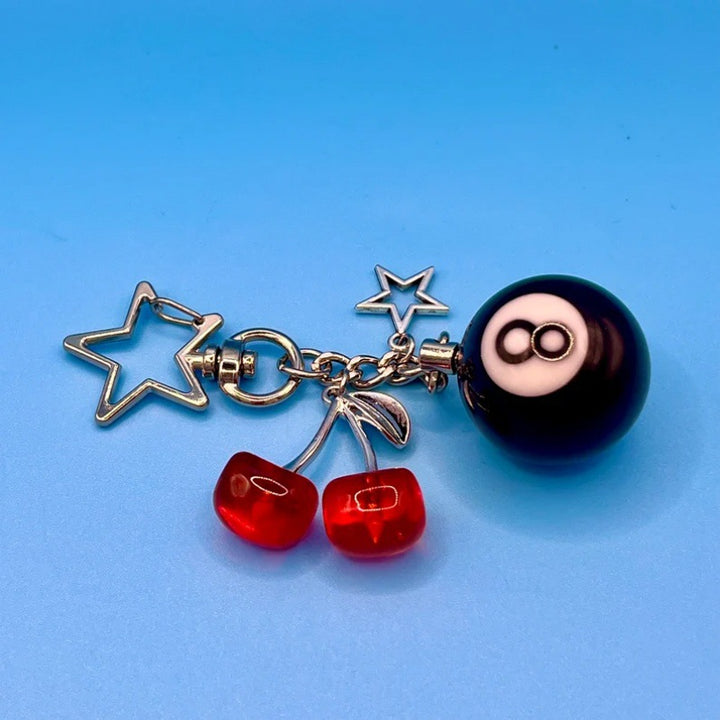 Playful Cherry and Eight Ball Keychain Stornfield