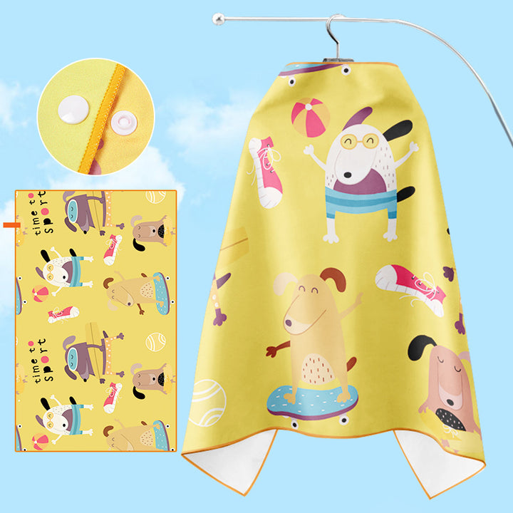 Bathrobe Stornfield with unicorn motif and practical hood