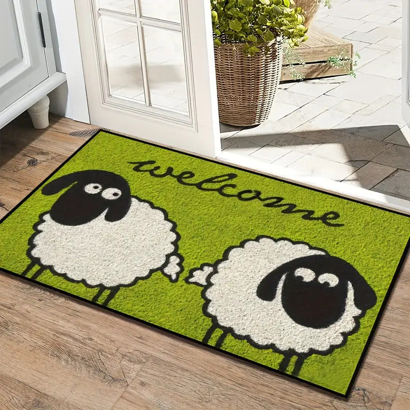 Fun Sheep-Themed Welcome Mat