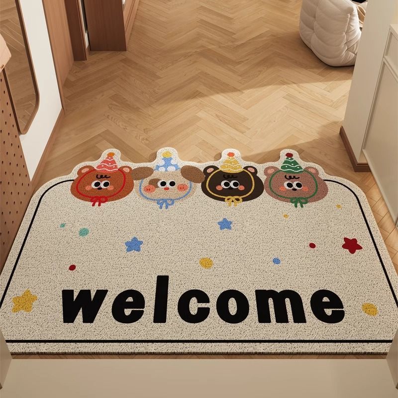 Cute Bear Pattern Doormat for Home Entryway
