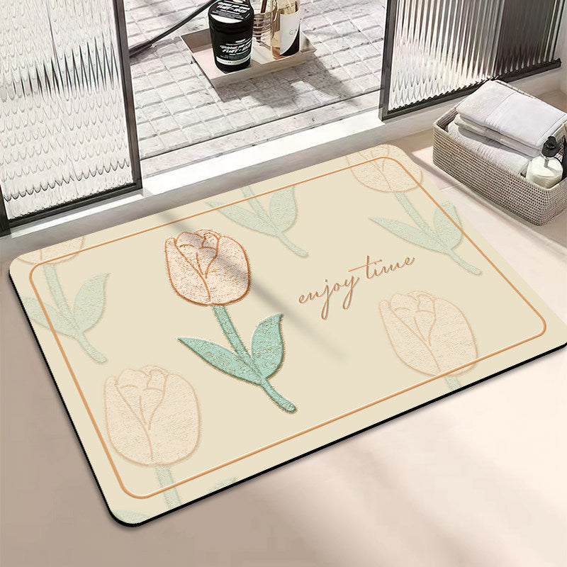 Chic Inspirational Floral Bath Mat