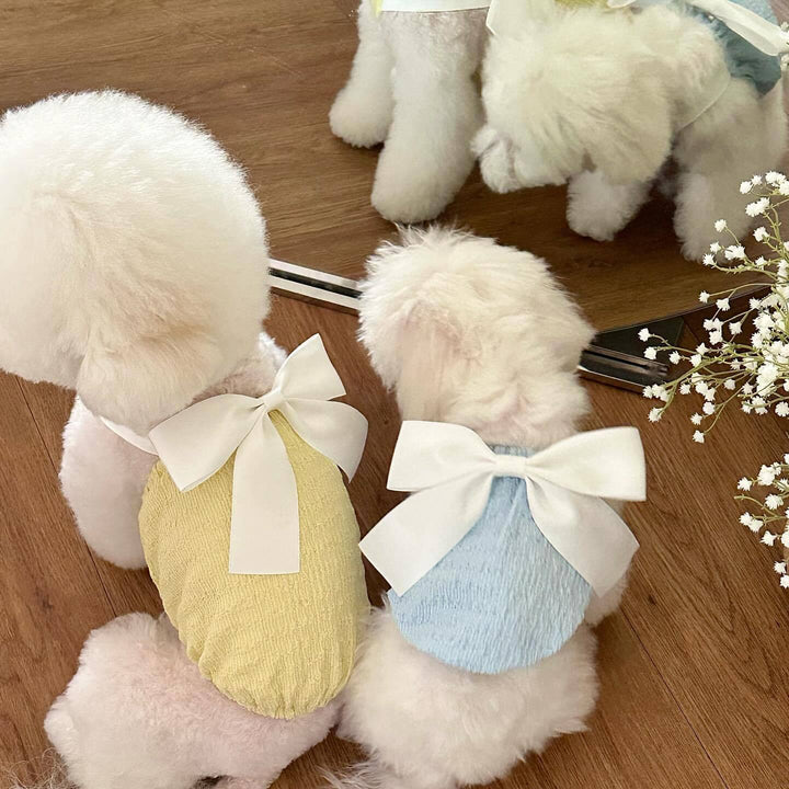Infant Smocked Halter Romper with Oversized Ribbon  Back