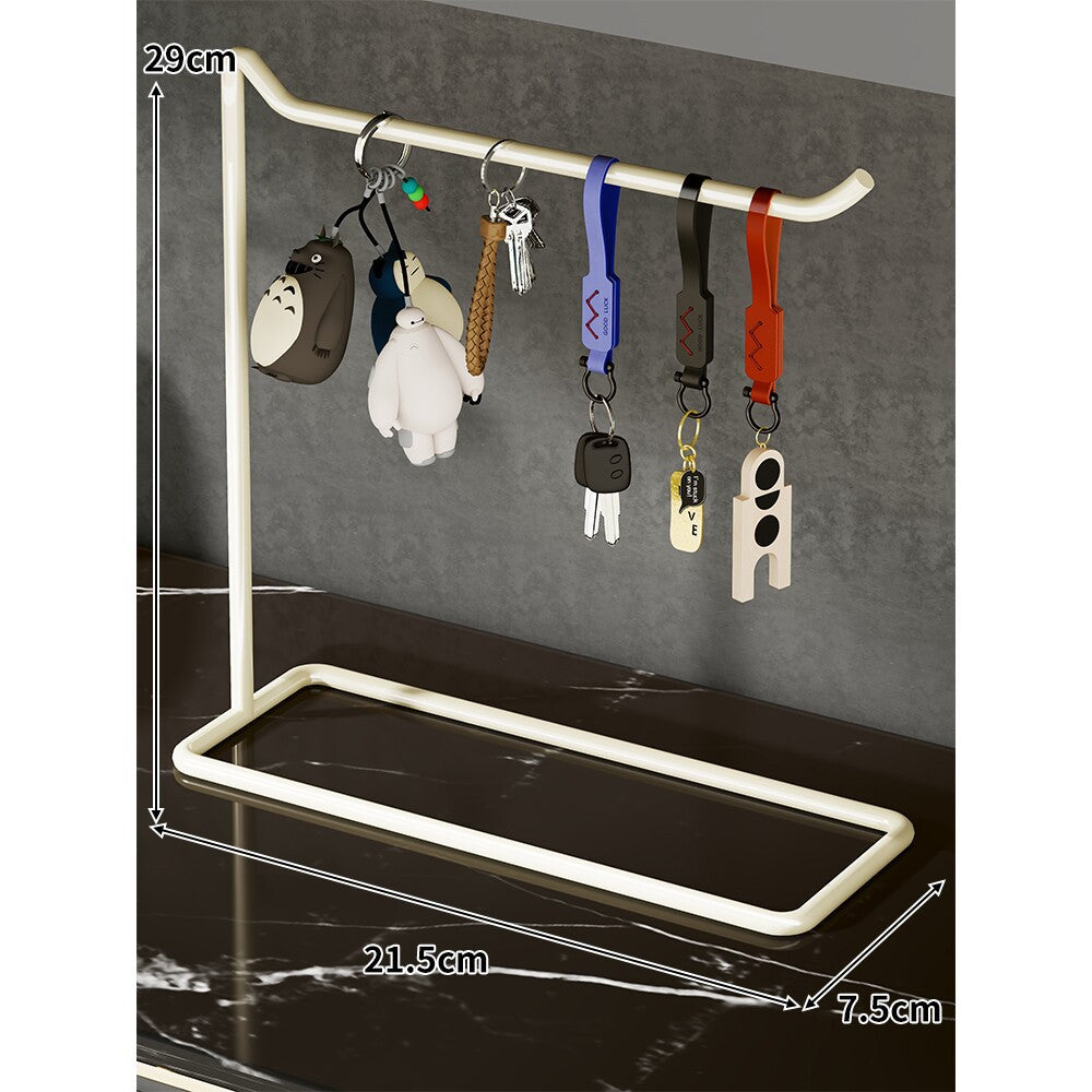 Desktop Keychain Organizer Stand Minimalist Metal Hanging Key Holder Rack