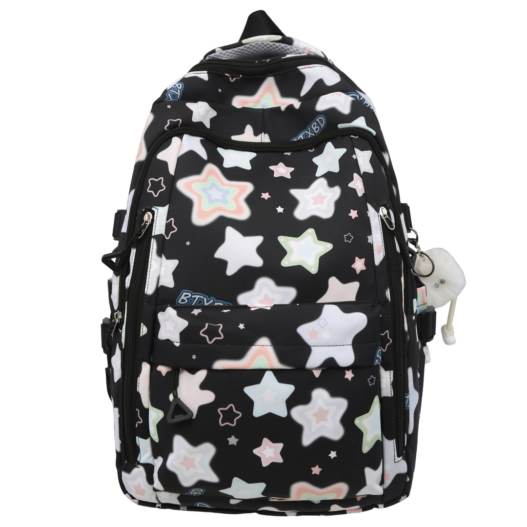Backpack with Colorful Star Motif and Multifunctional Compartments Stornfield
