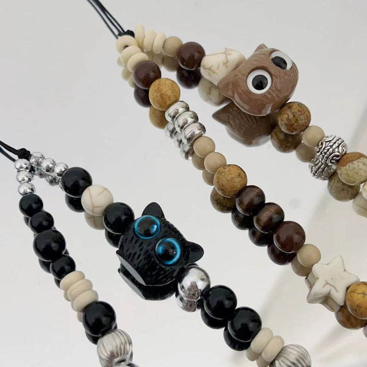 Whimsical Owl-Themed Beaded Keychain Stornfield