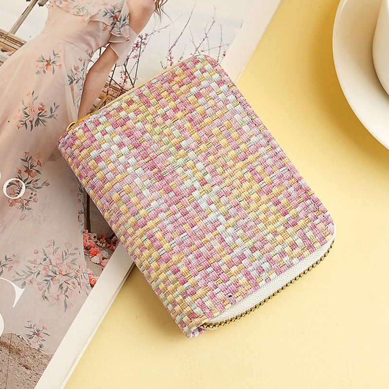 ven Texture Zip-Around Wallet