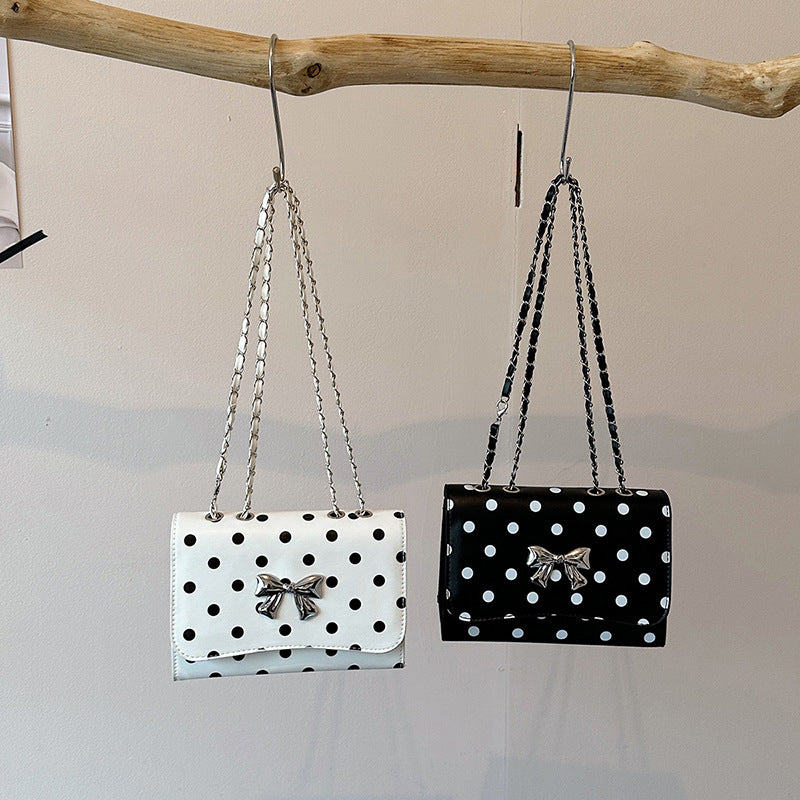 Elegant Polka Dot Crossbody Handbag