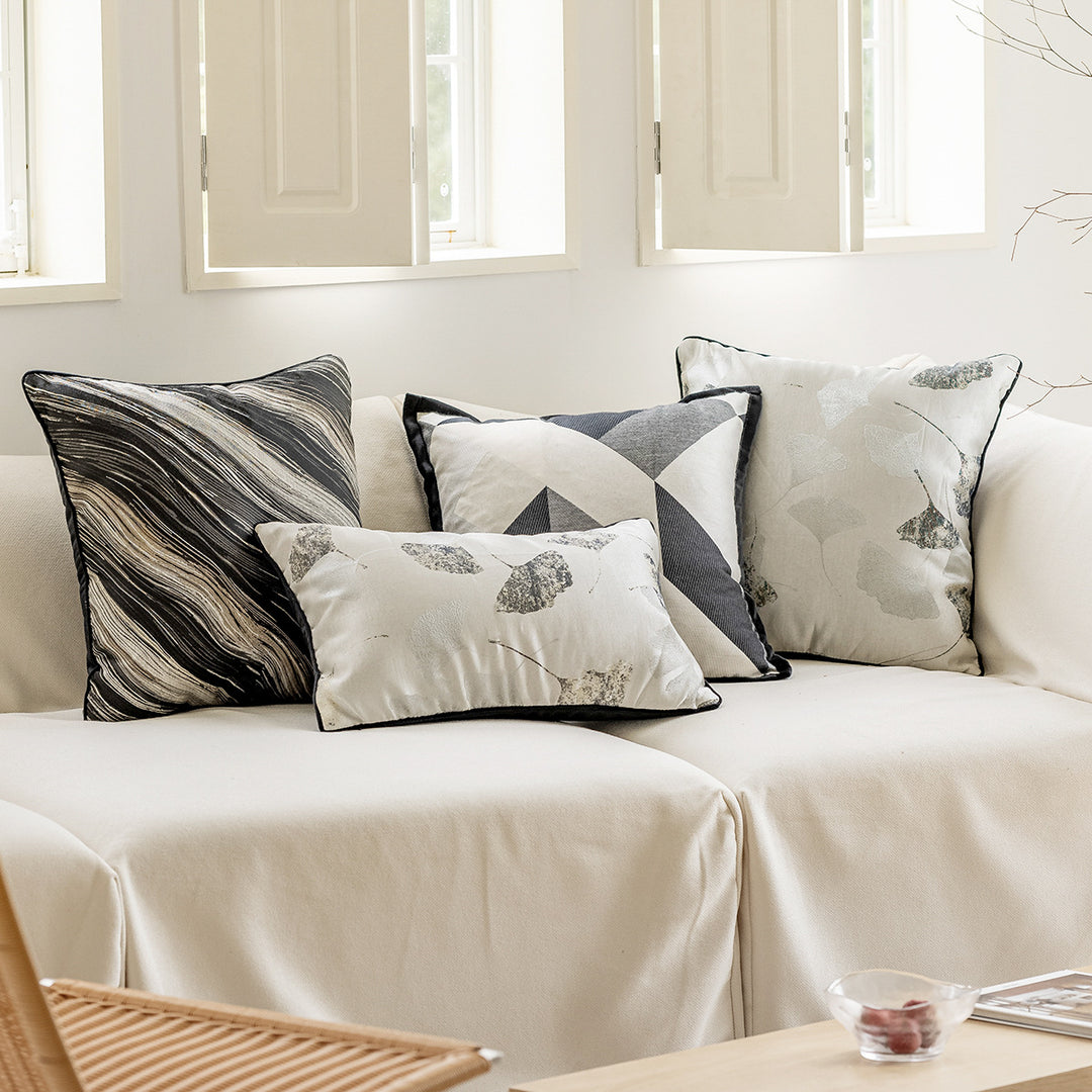 Elegant decorative cushion with silver stamping