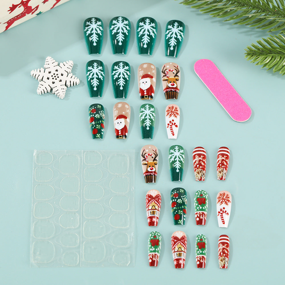 Artificial Nails Set with Festive Christmas Designs Stornfield