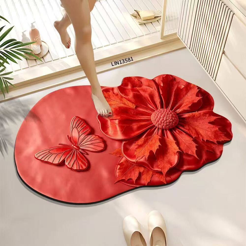 Luxurious Floral Pattern Bath Mat