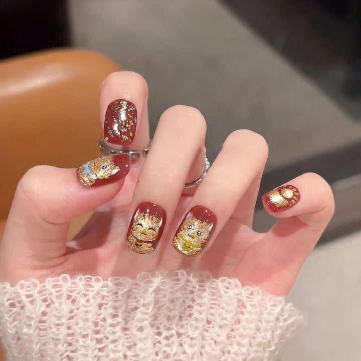 Decorative Cat-Themed Nail Art Set Stornfield