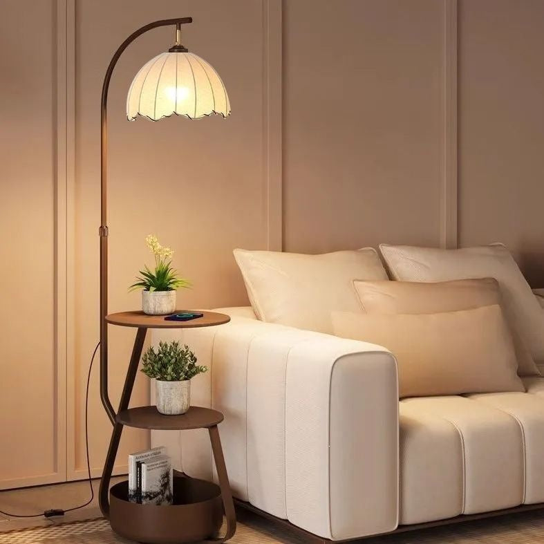 Modern Floor Lamp with Shelves