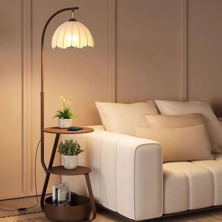 Modern Floor Lamp with Shelves
