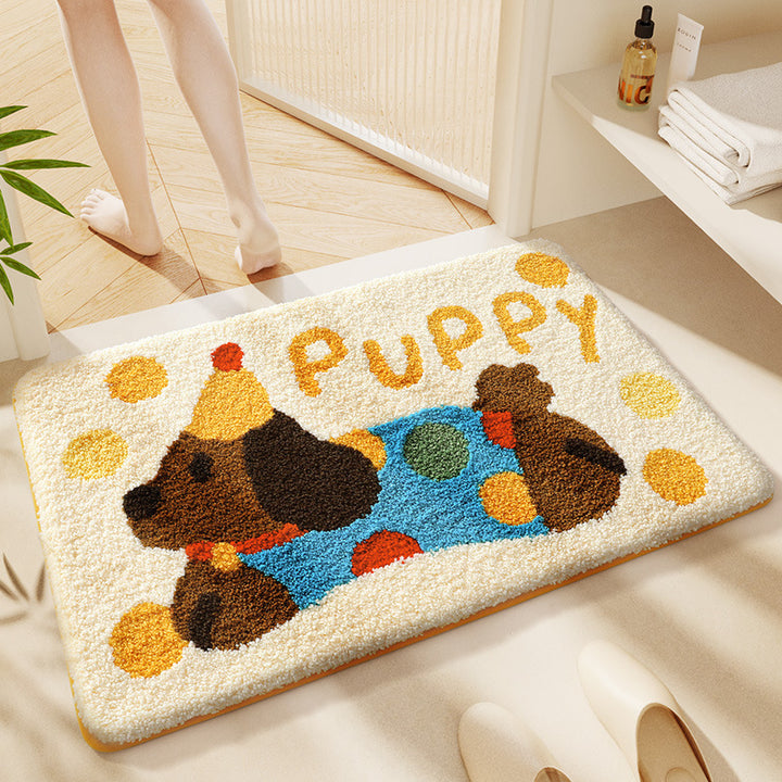Cat-Themed Plush Bath Mat Stornfield