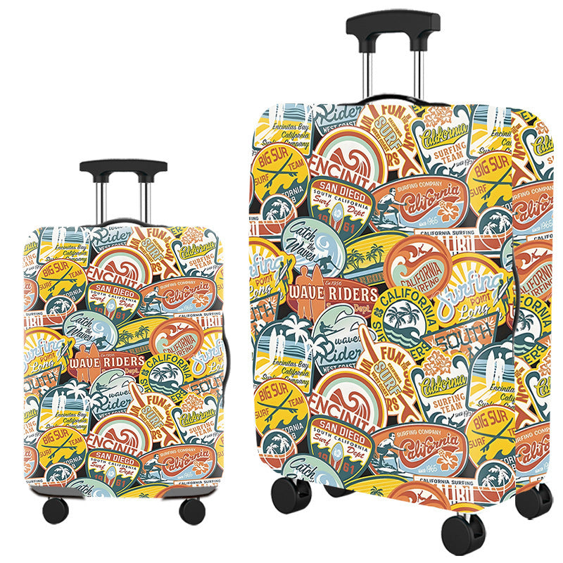 Vintage Travel-Themed Hard Shell Suitcase Stornfield
