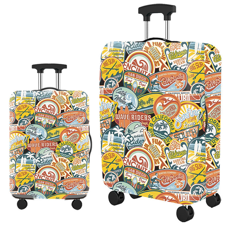Vintage Travel-Themed Hard Shell Suitcase Stornfield