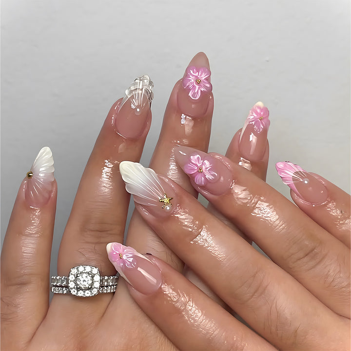 Floral-Designed Press-On Nails Stornfield