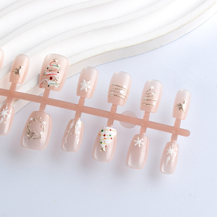 Artistic Holiday-Themed Press-On Nails Stornfield