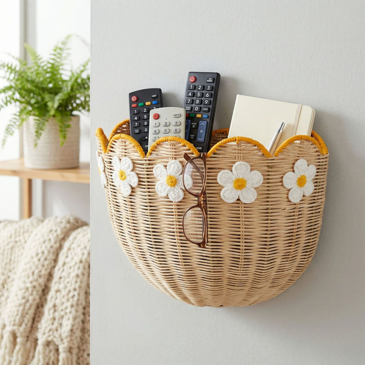 Wall basket with floral pattern Stornfield