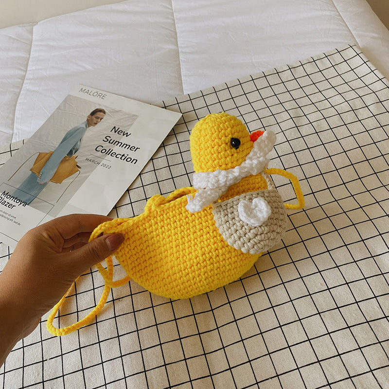 Cute Duck-Shaped Crochet Mini Bag