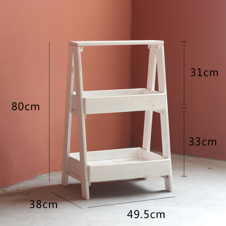 Multifunctional Wooden Step Ladder Stornfield