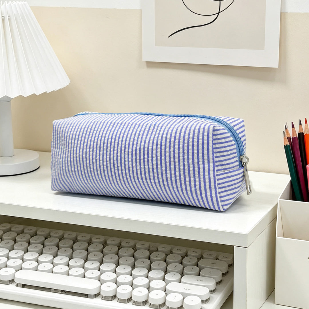 Striped Zippered Pencil Case Bag Stornfield