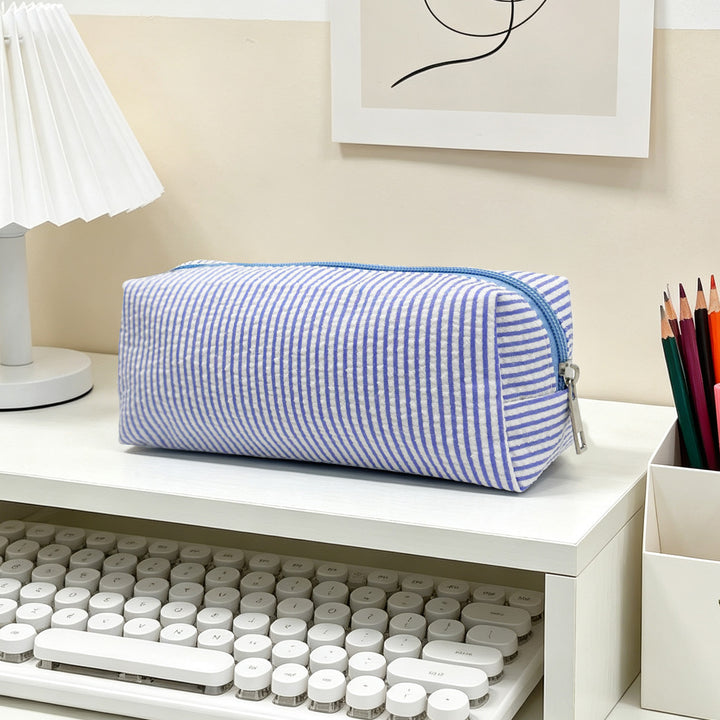 Striped Zippered Pencil Case Bag Stornfield