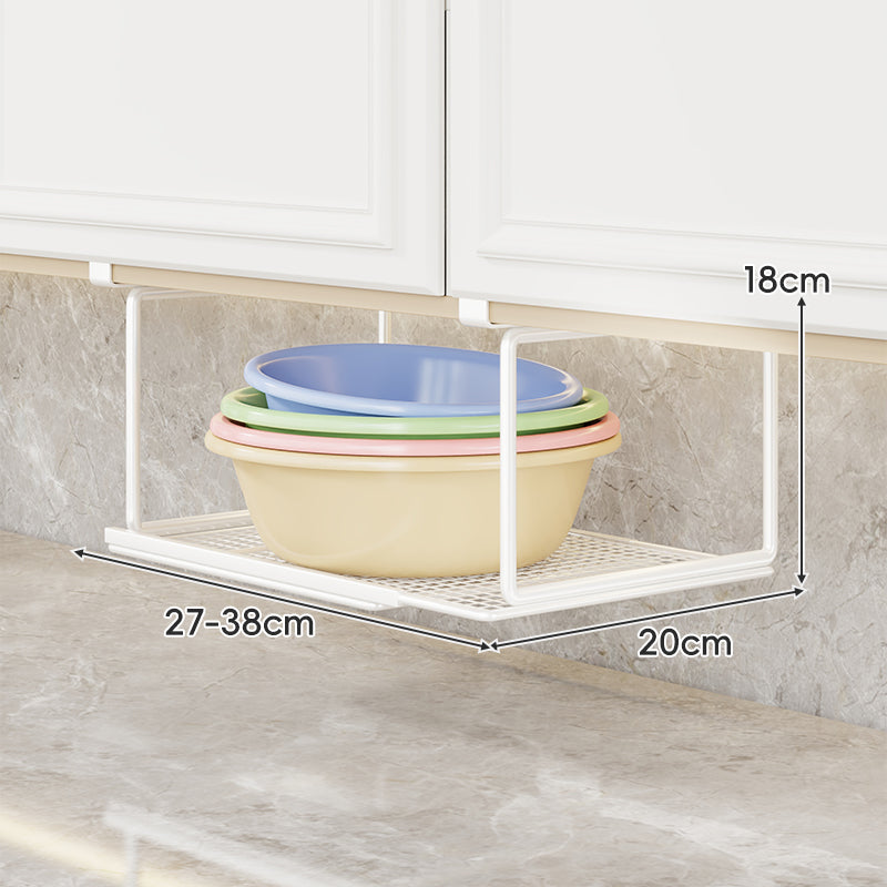 Adjustable Under-Cabinet Sliding Mesh Storage Shelf Rack