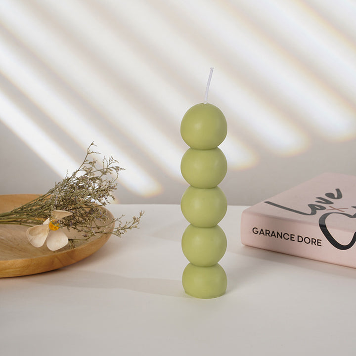 Stacked Sphere Sculptural Soy Wax Column Candle