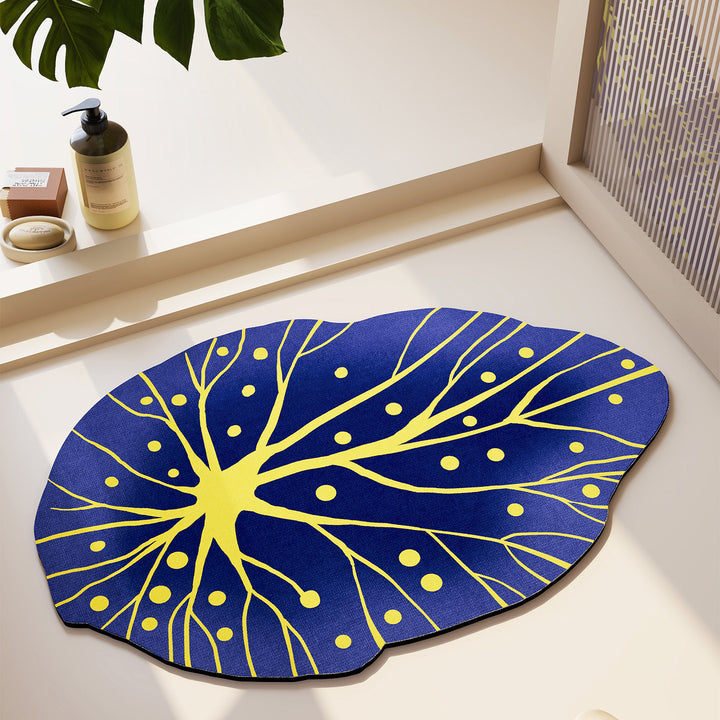 Abstract Leaf Design Area Rug