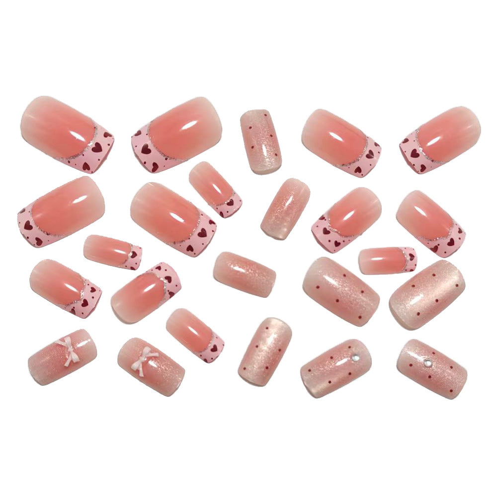 Acrylic Nail Set with Elegant Bow Design Stornfield