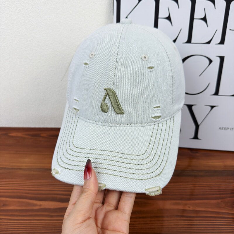 Men's Distressed Denim Style Cap Stornfield