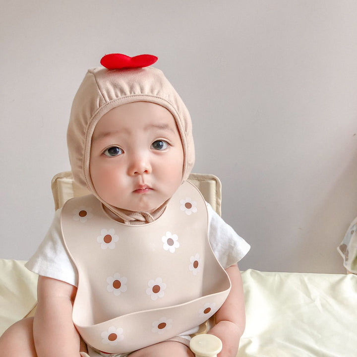 Silicone Baby Bib with Deep Crumb Pocket and Adjustable Snap Neck