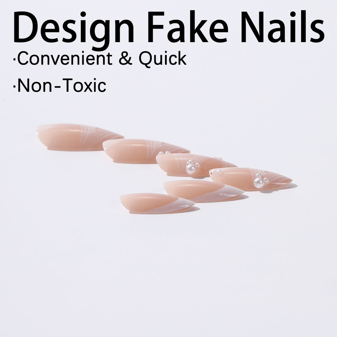 Creative acrylic nail set with elegant tips and glitter decorations Stornfield