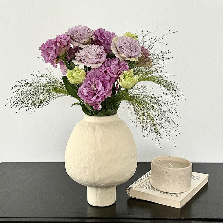 Ceramic Textured Mushroom-Shaped Decorative Vase