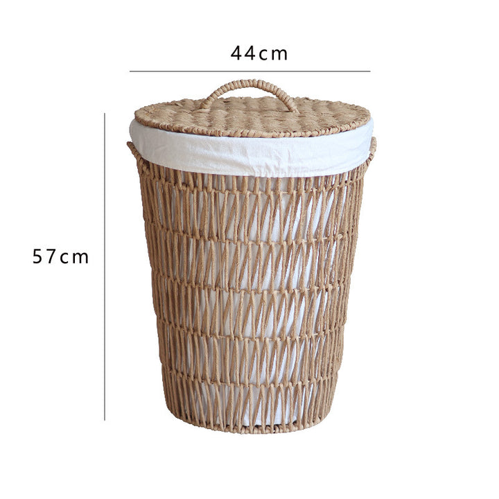 Rustic laundry basket with lid Stornfield