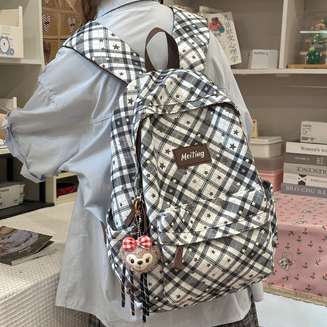 Plaid Pattern Casual Backpack Stornfield