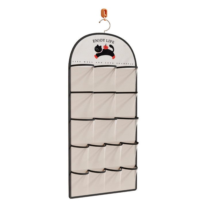 Wall-Mounted Breathable Mesh Twenty-Pocket Shoe Organizer Panel