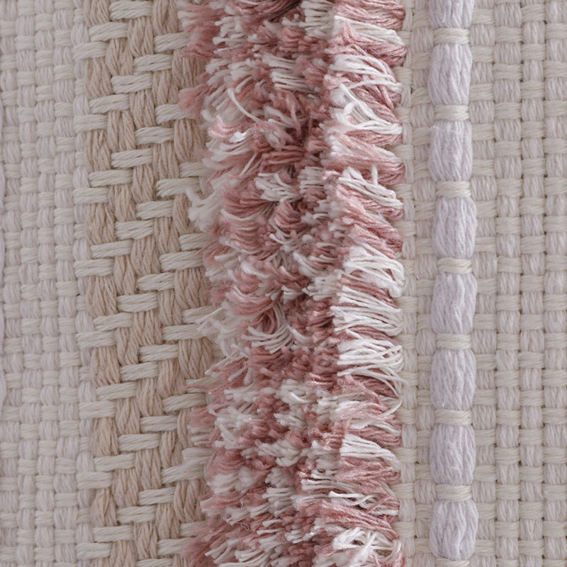 Structured living room carpet with 3D tufting and geometric diamond relief