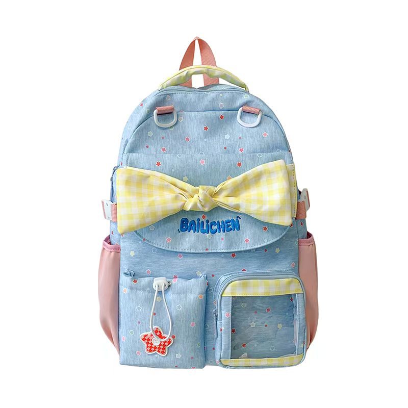 Bow-Embellished Multi-Pocket Backpack Stornfield