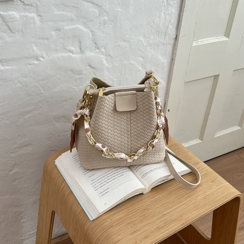 Woven Bucket Style Handbag