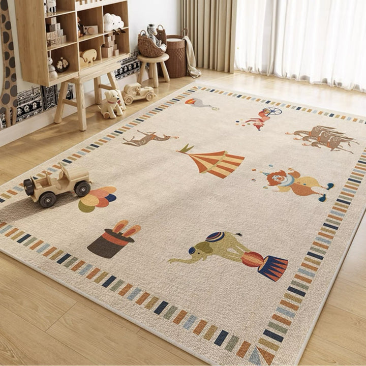 Children's Playful Cat-Themed Area Rug Stornfield