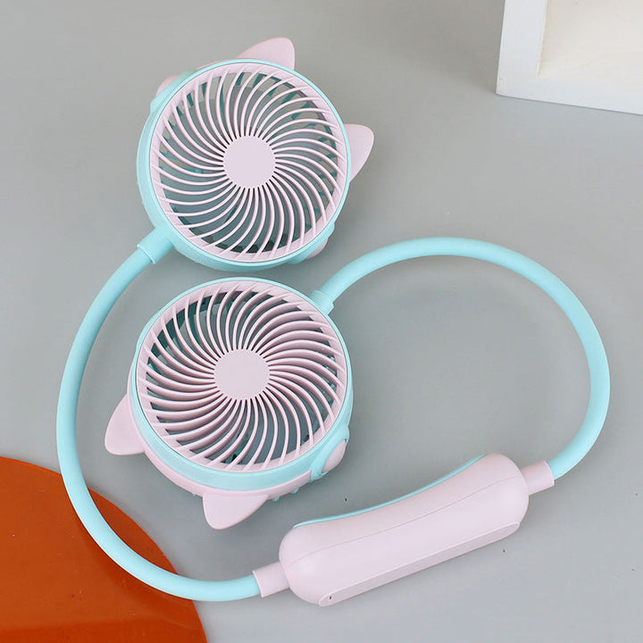 Ladies Portable Neck Fan with Flexible Mount and Dual Fan System Stornfield