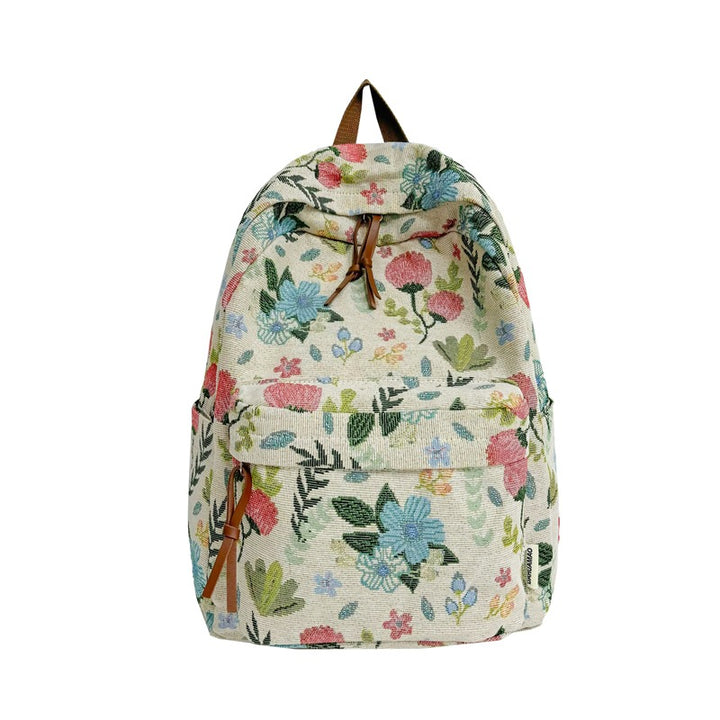 Floral Patterned Canvas Backpack Stornfield