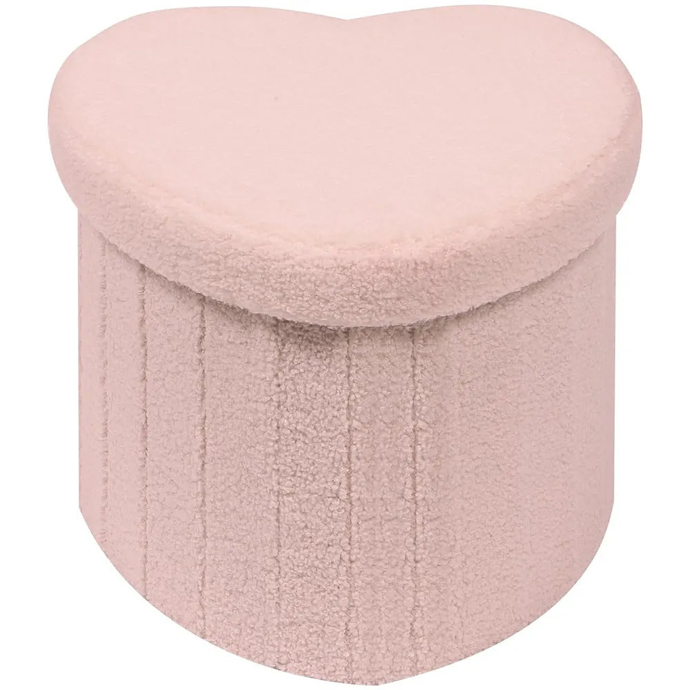 Heart-Shaped Plush Storage Ottoman Stornfield