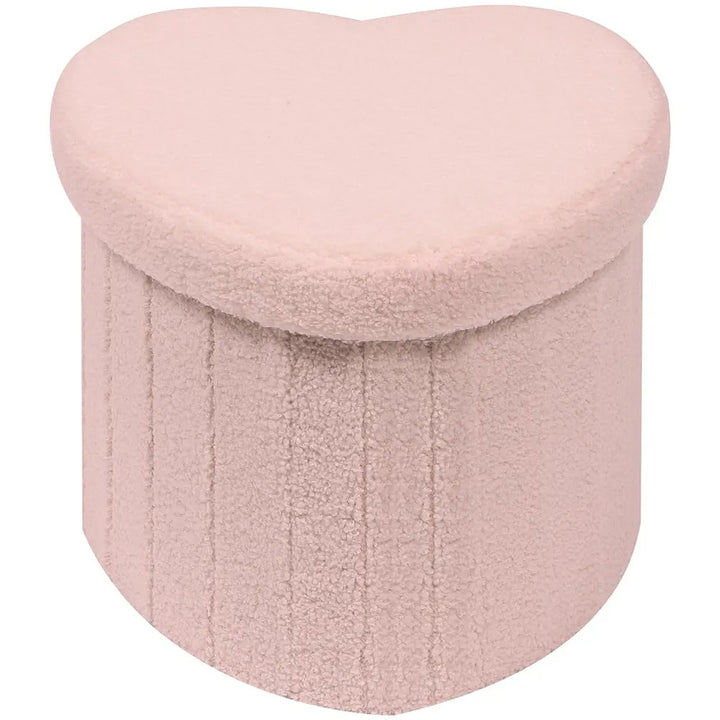 Heart-Shaped Plush Storage Ottoman Stornfield