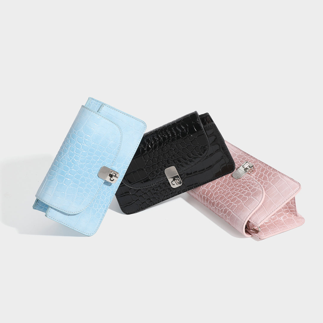 Stylish Crocodile-Embossed Crossbody Bag