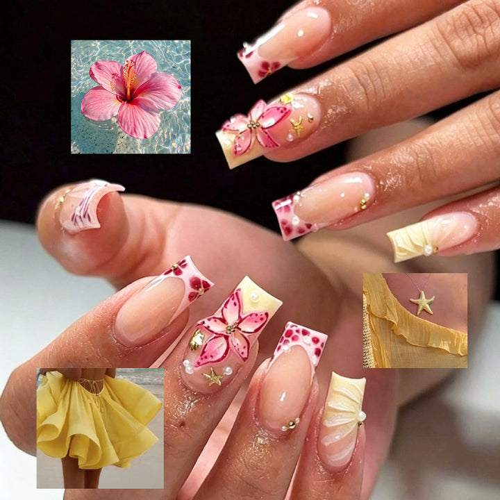 Floral Design Press-On Nail Tips Stornfield