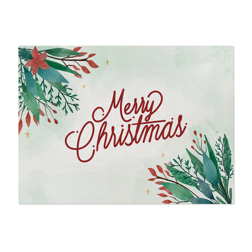 Festive Botanical Merry Christmas Canvas Wall Art Print