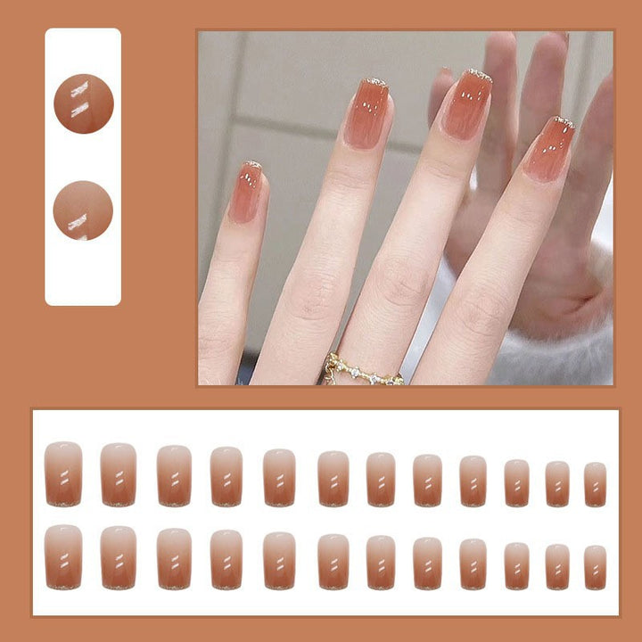 High-gloss artificial nails with rose effect Stornfield